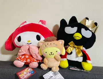 배드마츠마루 마이멜로디 폼폼푸딩 왕관 포함 봉제 인형 세트