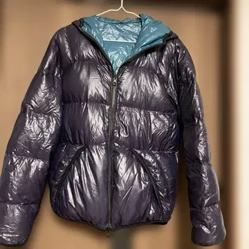 CAMP7 다운 자켓 리버서블 S 보라색 청록색