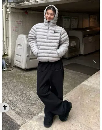 SOURCREAM 마이크로 다운 풀오버 충전솜 라이트 그레이 카키