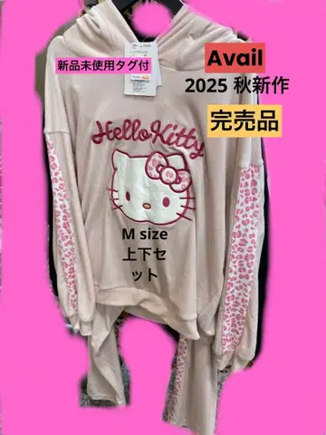 [ 미사용 새상품 ] 아베일 Hello Kitty 후드 부착 룸웨어