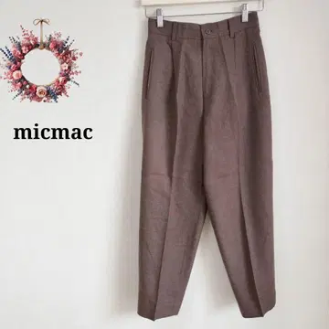 울 혼방 믹맥 테이퍼드 팬츠 슬랙스 턱 퓨어 F