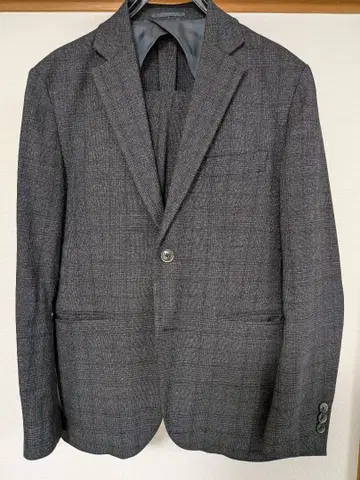 에디피스 차콜 그레이 체크 무늬 비즈니스 정장 S 사이즈