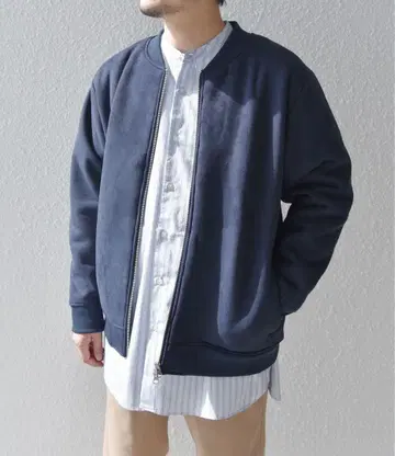 쉽스 네이비 집업 맨투맨 자켓