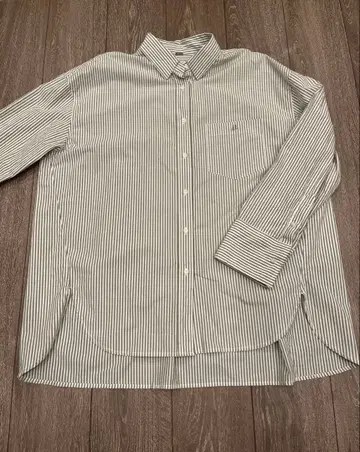 [ 새상품급 ] Mila Owen 미라 오웬 스트라이프 셔츠 모스그린