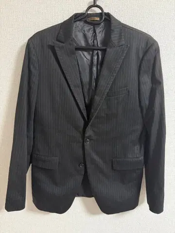 블랙 스트라이프 테일러드 자켓