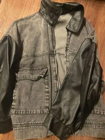 apres jour mignon 가죽 데님 자켓