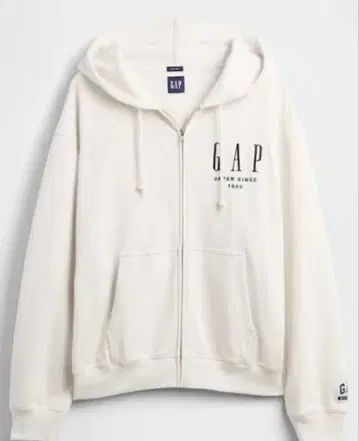 새상품 GAP 30주년 기념 30th 화이트 지퍼 후드티 XL