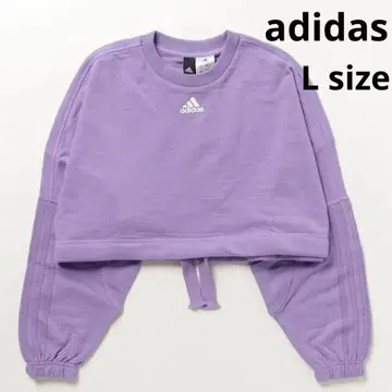 아디다스/크롭 맨투맨/퍼플/여성용/L 사이즈