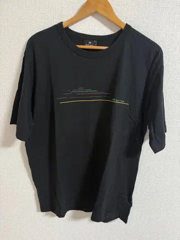 PS 폴 스미스 컬러풀 라인 티셔츠 블랙