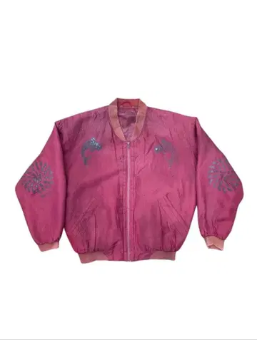 봄버 자켓 스텐실 커스텀 리메이크 페이드 가공 버건디