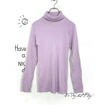 사만사 모스모스 리브 니트 터틀넥 스웨터(F) 라벤더 퍼플