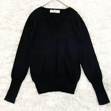 ZARA 자라 긴팔 니트 스웨터 V넥 블랙 M 풀오버 무지