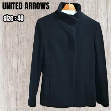 UNITED ARROWS 블랙 울 코트 사이즈 40