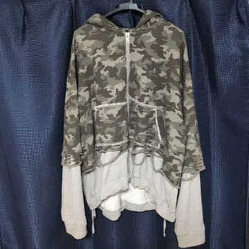 neith. Layered Crush Hoodie(카모 x 그레이)