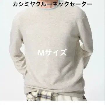 UNIQLO 100% 캐시미어 크루넥 스웨터 M 사이즈 화이트