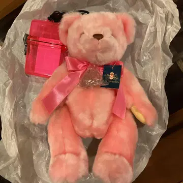 택 포함 새상품 하우스텐보스 핑크 봉제 인형 and 핑크 케이스