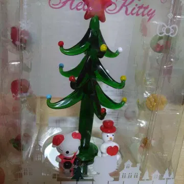 헬로키티 크리스마스 유리 트리 일본 한정판