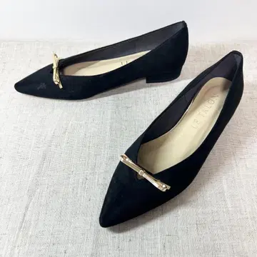 컨디션 최상 LE TALON 루탈론 펌프스 스틸레토 스웨이드 리본