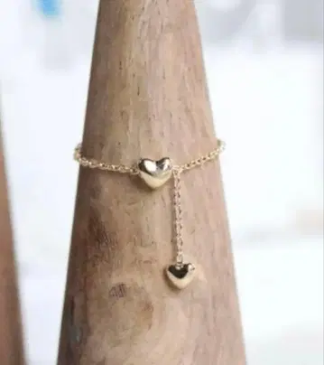 cuicui 하트형 참 반지 프리 사이즈