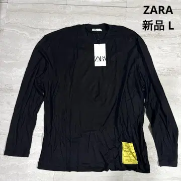 새상품 L ZARA 레이온 티셔츠 블랙