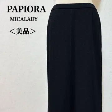 새상품급 PAPIORA MICALADY 울 혼방 니트 스커트 블랙 고급