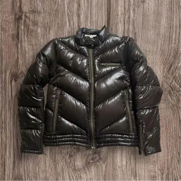 브라운 다운 자켓 짧은 기장 방한 아우터 y2k 광택 시크 스타일