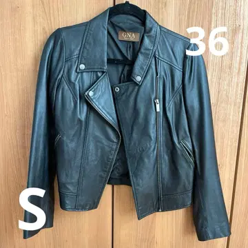 GNA 블랙 가죽 라이더 자켓