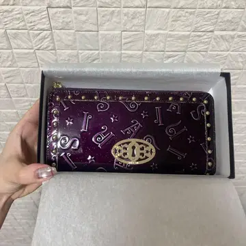 ANNA SUI 퍼플 스터드 장지갑