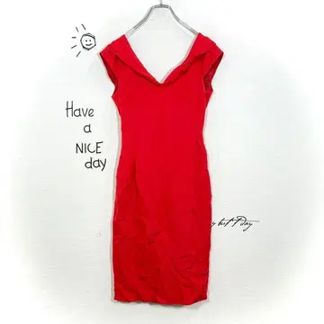 REISS(리스) 빨간색 레드 타이트 드레스 원피스 캬바쿠라 슬리브리스