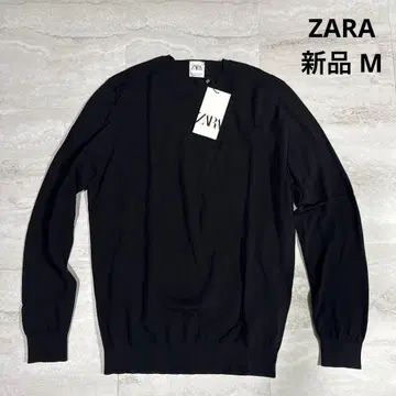 새상품 M ZARA 얇은 소재 니트 상의 블랙