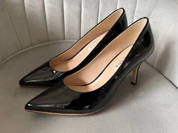 [새상품급] DIANA 다이애나 에나멜 펌프스 스틸레토 블랙 24cm