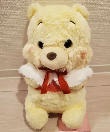 크리스마스에 딱! 산타 의상의 곰돌이 푸 봉제 인형 약 25cm