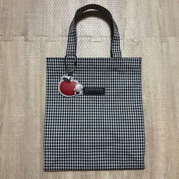 패밀리아 깅엄 체크 블랙 체크 토트백 세로형 familiar