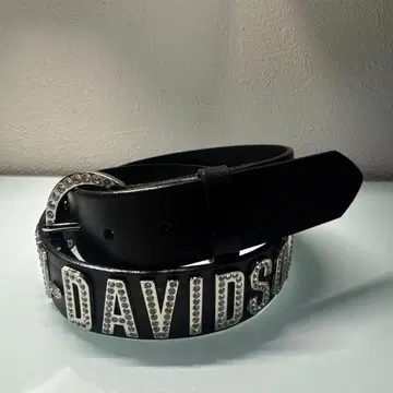 할리데이비슨 스톤 장식 가죽 벨트
