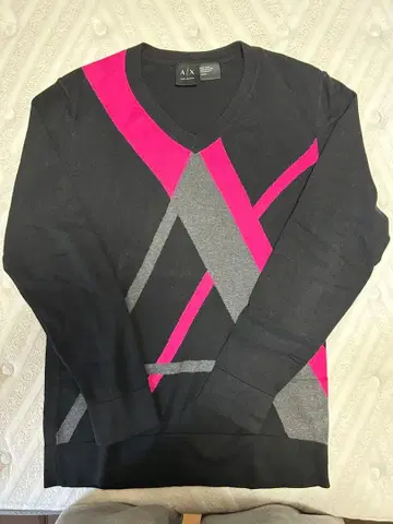 A|X 기하학 패턴 V넥 스웨터