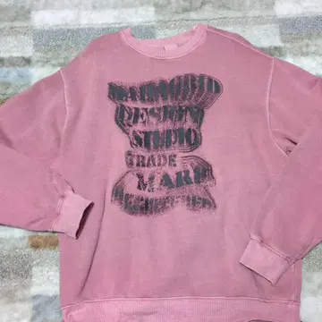 mahagrid. 핑크 그래픽 맨투맨 M