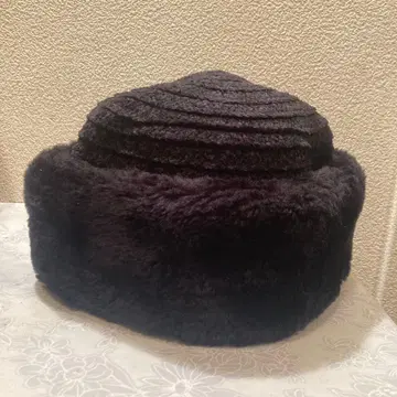 [ BETMAR New York ] 무스탕 캡 메텔 모자 블랙 퍼