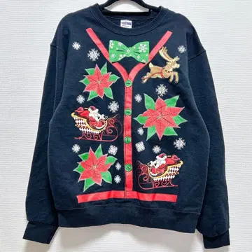 171 산타 루돌프 귀여운 크리스마스 구제 의류 블랙 블랙 트레이닝복