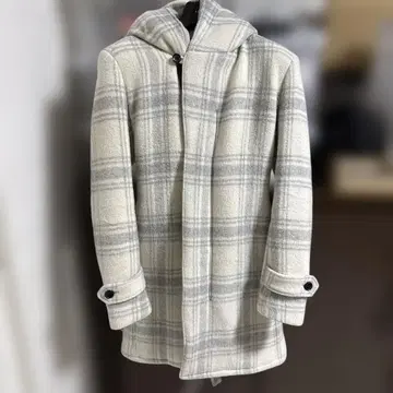 체크 무늬 더플 코트 M 사이즈