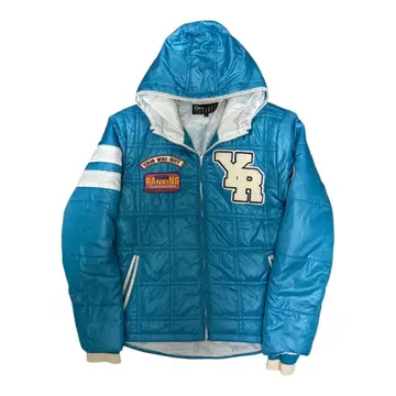 레어 y2k 헤이세이 갸루 남자 몽벨 스타일 펑크 다운 재킷 스카이블루