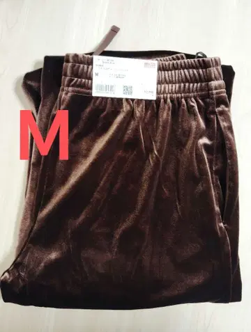새상품 UNIQLO 소프트 벨로아 이지 팬츠 덕 브라운 M 유니클로