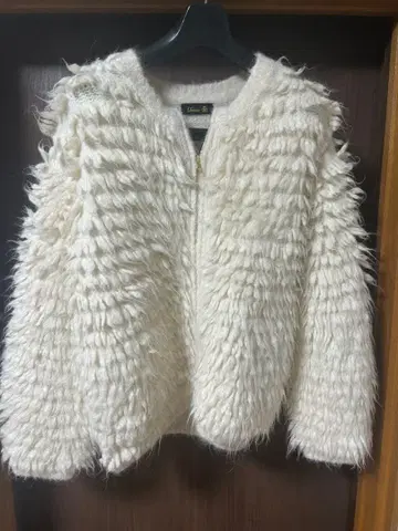 드로어 프린지 퍼 가디건 긴팔