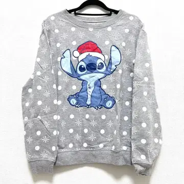 025 크리스마스 구제 의류 스티치 올 패턴 그레이 트레이닝복 디즈니