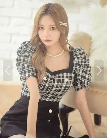 쥬얼스 체크 하이웨스트 원피스 S 사이즈