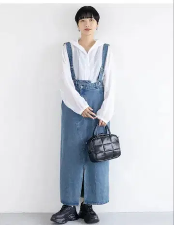 새상품급 멀티 리메이크 데님 점프 스커트 LEPSIM 렙심 롱 스커트