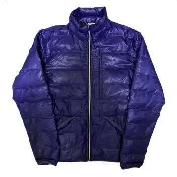 y2k 광택 몽벨 스타일 짧은 기장 다운 재킷 보라색