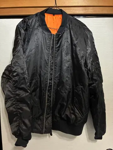 MA-1 플라이트 자켓 남성용 3L 블랙 x 오렌지 선착순!