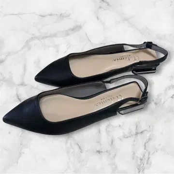 블랙 스틸레토 슬링백 신발 블랙