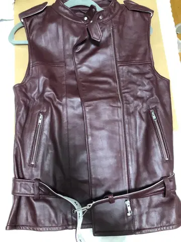 TROVARE 양가죽 가죽 라이더스 베스트