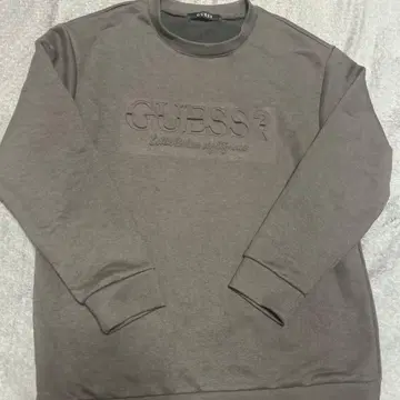 GUESS 그레이 엠보싱 로고 트레이닝복